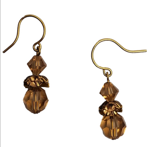 Brown Crystal And Rhinestone Dangle earrings